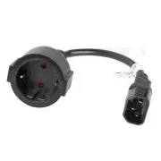LANBERG Kabel przejściowy IEC 320 C14 na SCHUKO(F) do UPS 20CM czarny