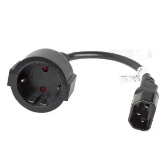 LANBERG Kabel przejściowy IEC 320 C14 na SCHUKO(F) do UPS 20CM czarny