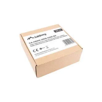 Aktywny kabel optyczny LANBERG High Speed z Ethernet 2.0, 4K@60Hz, M/M, długość 30 m, czarny, pozłacane złącza