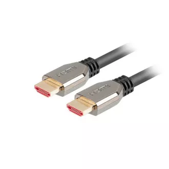 Kabel LANBERG Ultra High Speed HDMI 2.1, 48 Gbps, 8K@60Hz, 5K@120Hz, długość 0,5m, czarny, pozłacane złącza