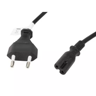 LANBERG CEE 7/16 do IEC 320 C7 EURO (RADIO) POWER CORD 1.8M VDE czarny