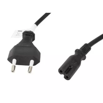 LANBERG CEE 7/16 do IEC 320 C7 EURO (RADIO) POWER CORD 3M VDE czarny
