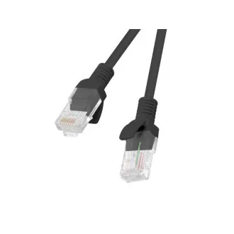 LANBERG Kabel krosowy CAT.5E UTP 0.5M czarny Fluke Passed
