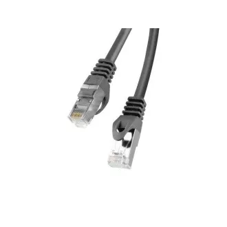 LANBERG Kabel krosowy CAT.6 FTP 0,5M czarny Fluke Passed