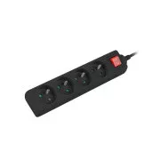LANBERG Przedłużacz 1.5M 4X klasyczne gniazdo z przełącznikiem kabel miedziany czarny