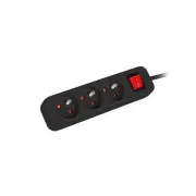 LANBERG Przedłużacz 3M 3X klasyczne gniazdo z przełącznikiem kabel miedziany czarny