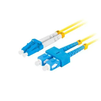 LANBERG patchcord optyczny SM SC/UPC-LC/UPC duplex 2m LSZH G657A1 średnica 3mm, kolor żółty