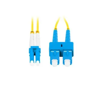 LANBERG patchcord optyczny SM SC/UPC-LC/UPC duplex 2m LSZH G657A1 średnica 3mm, kolor żółty