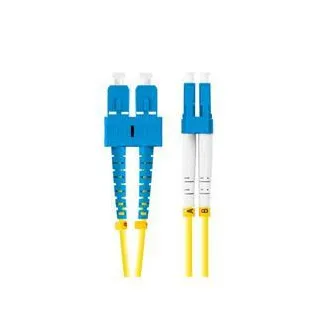LANBERG patchcord optyczny SM SC/UPC-LC/UPC duplex 2m LSZH G657A1 średnica 3mm, kolor żółty