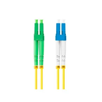 LANBERG patchcord optyczny SM LC/APC-LC/UPC duplex 2m LSZH G657A1 średnica 3mm, kolor żółty