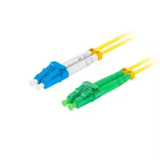 LANBERG patchcord optyczny SM LC/APC-LC/UPC duplex 2m LSZH G657A1 średnica 3mm, kolor żółty