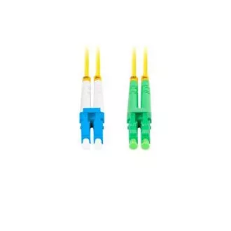 LANBERG patchcord optyczny SM LC/APC-LC/UPC duplex 2m LSZH G657A1 średnica 3mm, kolor żółty