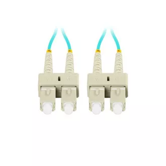 LANBERG patchcord optyczny MM SC/UPC-SC/UPC duplex 2m LSZH OM3 50/125 średnica 3mm, kolor cyjan LANBERG patchcord optyczny MM SC/UPC-SC/UPC duplex 2m LSZH OM3 50/125 średnica 3mm, kolor cyjan