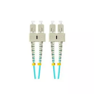 LANBERG patchcord optyczny MM SC/UPC-SC/UPC duplex 2m LSZH OM3 50/125 średnica 3mm, kolor cyjan LANBERG patchcord optyczny MM SC/UPC-SC/UPC duplex 2m LSZH OM3 50/125 średnica 3mm, kolor cyjan