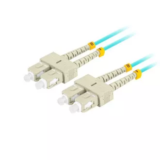 LANBERG patchcord optyczny MM SC/UPC-SC/UPC duplex 3m LSZH OM3 50/125 średnica 3mm, kolor cyjan LANBERG patchcord optyczny MM SC/UPC-SC/UPC duplex 3m LSZH OM3 50/125 średnica 3mm, kolor cyjan
