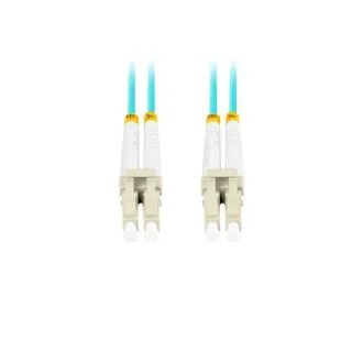 LANBERG patchcord optyczny MM LC/UPC-LC/UPC duplex 1m LSZH OM3 50/125 średnica 3mm, kolor cyjan