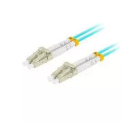 LANBERG patchcord optyczny MM LC/UPC-LC/UPC duplex 2m LSZH OM3 50/125 średnica 3mm, kolor cyjan