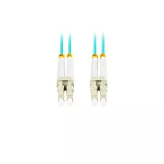 LANBERG patchcord optyczny MM LC/UPC-LC/UPC duplex 2m LSZH OM3 50/125 średnica 3mm, kolor cyjan