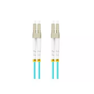 LANBERG patchcord optyczny MM LC/UPC-LC/UPC duplex 3m LSZH OM3 50/125 średnica 3mm, kolor cyjan