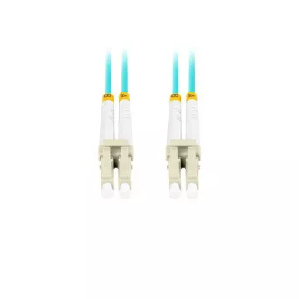 LANBERG patchcord optyczny MM LC/UPC-LC/UPC duplex 5m LSZH OM3 50/125 średnica 3mm, kolor cyjan