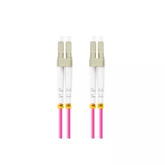 LANBERG patchcord optyczny MM LC/UPC-LC/UPC duplex 1m LSZH OM4 50/125 średnica 3mm, kolor magenta