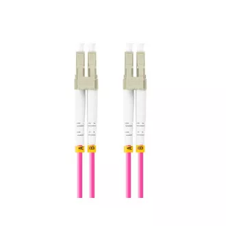 LANBERG patchcord optyczny MM LC/UPC-LC/UPC duplex 10m LSZH OM4 50/125 średnica 3mm, kolor magenta LANBERG patchcord optyczny MM LC/UPC-LC/UPC duplex 10m LSZH OM4 50/125 średnica 3mm, kolor magenta