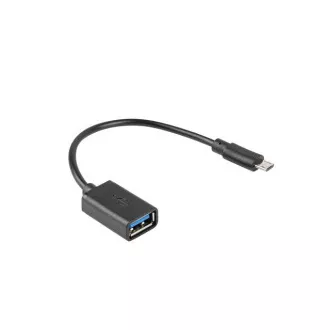 LANBERG Kabel przejściówka USB Micro (M) 2.0 na USB-A(F) 15CM czarny OTG