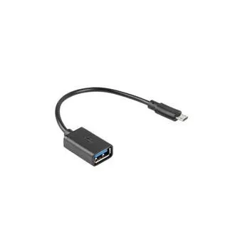 LANBERG Kabel przejściówka USB Micro (M) 2.0 na USB-A(F) 15CM czarny OTG