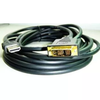 Kabel HDMI-DVI 5m, 1.3, ekranowany M/M, pozłacane styki Kabel HDMI-DVI 5m, 1.3, ekranowany M/M, pozłacane styki