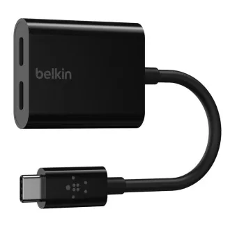 Belkin USB-C Adapter/Disconnector - USB-C Power USB-C Audio/Charging Adapter, czarny Belkin USB-C Adapter/Disconnector - USB-C Power USB-C Audio/Charging Adapter, czarny