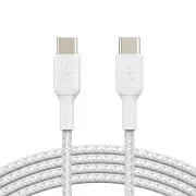 Kabel Belkin BOOST CHARGE™ USB-C/USB-C, 1 m, biały - wytrzymały