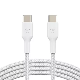 Kabel Belkin BOOST CHARGE™ USB-C/USB-C, 1 m, biały - wytrzymały Kabel Belkin BOOST CHARGE™ USB-C/USB-C, 1 m, biały - wytrzymały