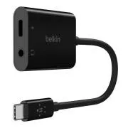 Belkin USB-C Adapter/Sleeve 1x USB-C M/ 1x USB-C F moc 60W   1x 3,5 mm jack, czarny