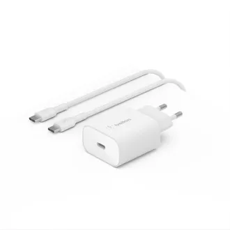 Ładowarka ścienna Belkin BOOST CHARGE™ 25W USB-C Power Delivery PPS   kabel USB-C do USB-C o długości 1 m, biały
