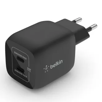 Ładowarka ścienna Belkin BOOST CHARGE™ Dual 45W USB-C Power Delivery GaN PPS, czarna Ładowarka ścienna Belkin BOOST CHARGE™ Dual 45W USB-C Power Delivery GaN PPS, czarna