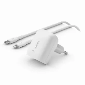 Ładowarka ścienna Belkin BOOST CHARGE™ 20W USB-C Power Delivery PPS   kabel USB-C na Lightning o długości 1 m, biały