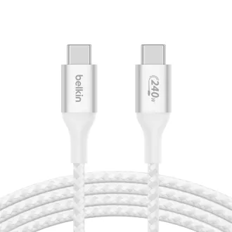 Kabel Belkin BOOST CHARGE™ USB-C/USB-C 240W, 2m, biały - wytrzymały