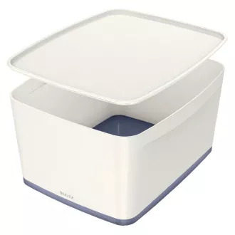LEITZ Pudełko do przechowywania z pokrywką MyBox, rozmiar L, biały/szary