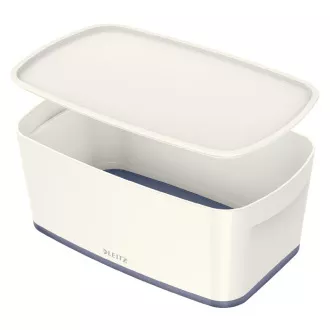 LEITZ Pudełko do przechowywania z pokrywką MyBox, rozmiar S, biały/szary