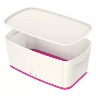 LEITZ Pudełko do przechowywania z pokrywką MyBox, rozmiar S, biały/różowy