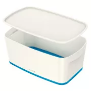 LEITZ Pudełko do przechowywania z pokrywką MyBox, rozmiar S, biały/niebieski