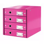 Szafka z szufladami LEITZ Click&Store, 4 szuflady, różowa