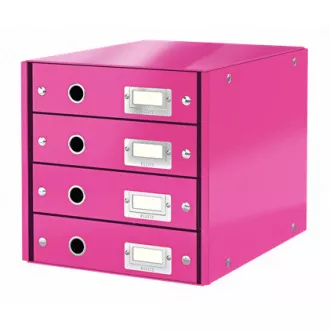 Szafka z szufladami LEITZ Click&Store, 4 szuflady, różowa