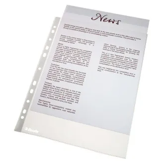 LEITZ Kieszenie plastikowe Esselte Economy A4, OP, 43 mic, worek 100 szt.