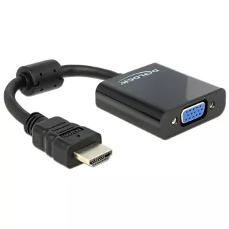 Adapter Delock HDMI-A męski > VGA żeński czarny Adapter Delock HDMI-A męski > VGA żeński czarny