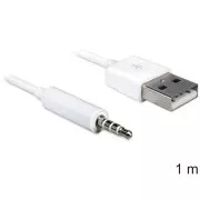 Delock Kabel USB-A męski > Stereo jack 3.5 mm męski 4 pin iPod Shuffle 1 m