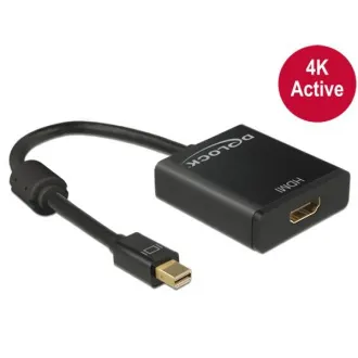 Delock Adapter mini Displayport 1.2 męski > HDMI żeński 4K aktywny czarny Delock Adapter mini Displayport 1.2 męski > HDMI żeński 4K aktywny czarny