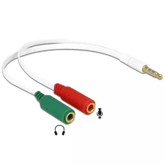 Adapter słuchawek Delock 1 x 3,5 mm 4-pinowe gniazdo stereo męskie > 2 x 3,5 mm 3-pinowe gniazdo stereo żeńskie (iPhone)