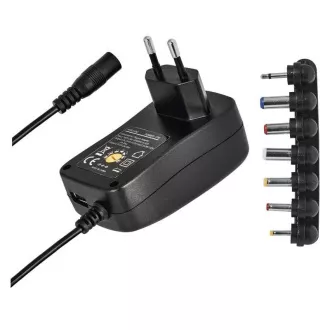 Uniwersalny zasilacz impulsowy Emos N3112, 3-12 V / maks. 1,5 A, z grzebieniem, USB