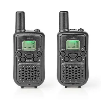 Nedis WLTK0500BK - Nadajnik | Zasięg do 5 km | 8 kanałów | PTT / VOX | Do 2,5 godziny | 2 sztuki | Czarny Nedis WLTK0500BK - Nadajnik | Zasięg do 5 km | 8 kanałów | PTT / VOX | Do 2,5 godziny | 2 sztuki | Czarny